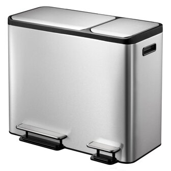 EKO Pedaalemmer EcoCasa 30+15 L matzilverkleurig 2
