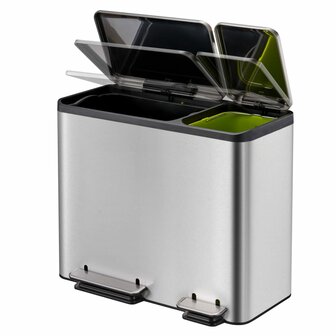 EKO Pedaalemmer EcoCasa 30+15 L matzilverkleurig 5