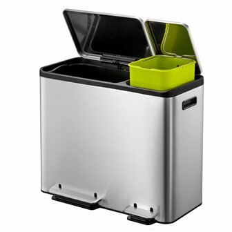 EKO Pedaalemmer EcoCasa 30+15 L matzilverkleurig 6