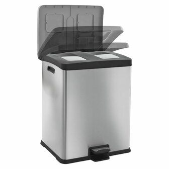 EKO Pedaalemmer Rejoice 2x30 L matzilverkleurig 3