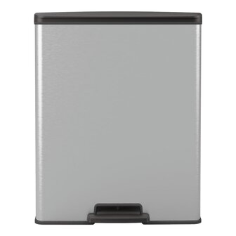Curver Pedaalemmer Deco rechthoekig 65 L zilverkleurig 3