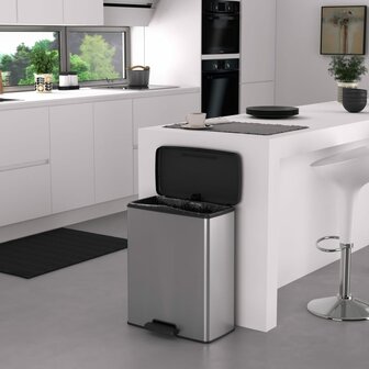 Curver Pedaalemmer Deco rechthoekig 65 L zilverkleurig 6