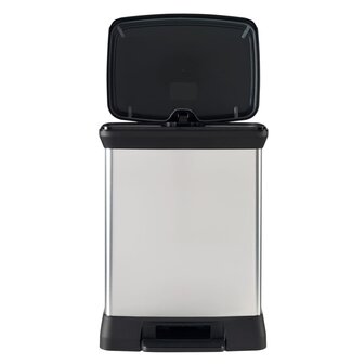 Curver Pedaalemmer Deco rechthoekig 30 L zilverkleurig 4