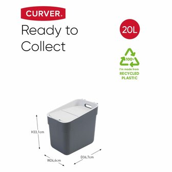 Curver Vuilnisbak Ready to Collect 20 L donkergrijs 9