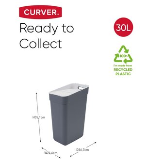 Curver Vuilnisbak Ready to Collect 30 L donkergrijs 11