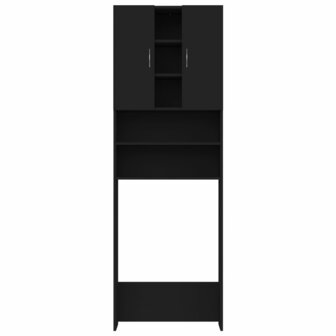 Wasmachinekast 64x25,5x190 cm zwart 3