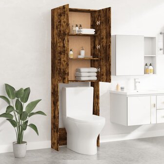 Wasmachinekast 64x25,5x190 cm gerookt eikenkleurig 4