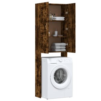 Wasmachinekast 64x25,5x190 cm gerookt eikenkleurig 5