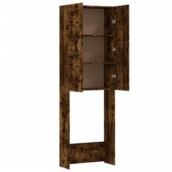 Wasmachinekast 64x25,5x190 cm gerookt eikenkleurig 7