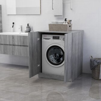 Wasmachinekast 71x71,5x91,5 cm grijs sonoma eikenkleurig 3