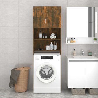 Wasmachinekast 64x25,5x190 cm gerookt eikenkleurig 6
