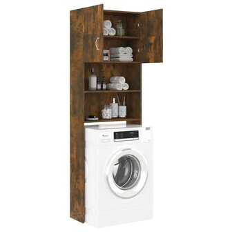 Wasmachinekast 64x25,5x190 cm gerookt eikenkleurig 8
