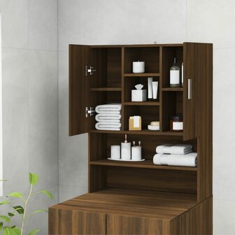 Wasmachinekast 70,5x25,5x90 cm bruin eikenkleur 3