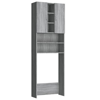 Wasmachinekast 64x25,5x190 cm grijs sonoma eikenkleurig 2
