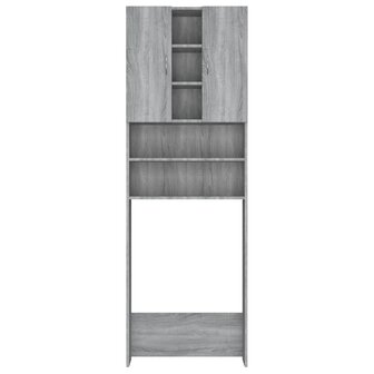 Wasmachinekast 64x25,5x190 cm grijs sonoma eikenkleurig 6