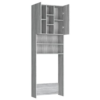 Wasmachinekast 64x25,5x190 cm grijs sonoma eikenkleurig 7