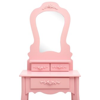 Kaptafelset met kruk 50x59x136 cm paulowniahout roze 6