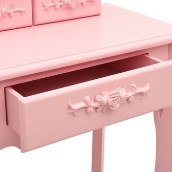Kaptafelset met kruk 50x59x136 cm paulowniahout roze 7