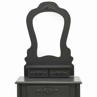 Kaptafelset met kruk 50x59x136 cm paulowniahout grijs 6