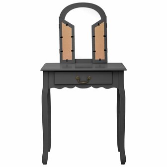 Kaptafel met kruk 65x36x128 cm paulowniahout MDF grijs 4