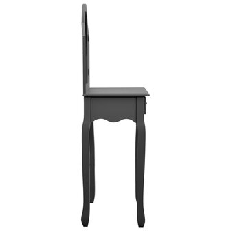 Kaptafel met kruk 65x36x128 cm paulowniahout MDF grijs 5