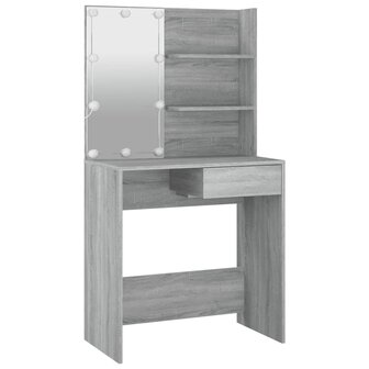 Kaptafelset met LED&amp;apos;s bewerkt hout grijs sonoma 8
