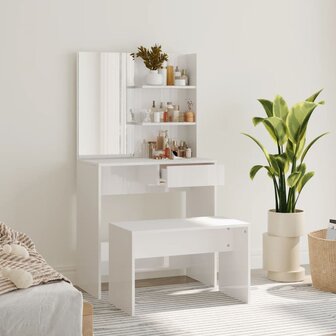 Kaptafelset 74,5x40x141 cm hoogglans wit 1