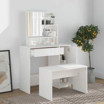 Kaptafelset 86,5x35x136 cm hoogglans wit 1