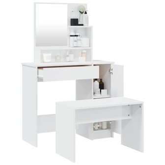 Kaptafelset 86,5x35x136 cm hoogglans wit 4