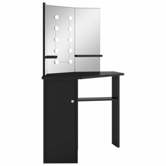 Hoekkaptafel met LED 111x54x141,5 cm zwart 3