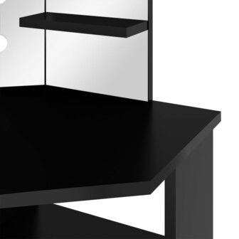 Hoekkaptafel met LED 111x54x141,5 cm zwart 9