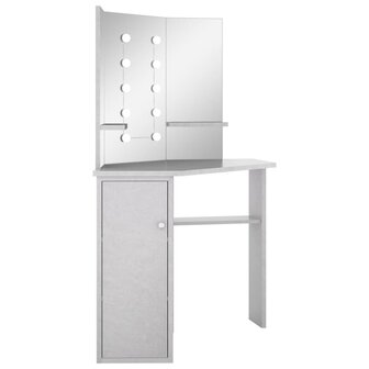 Hoekkaptafel met LED 111x54x141,5 cm betongrijs 3