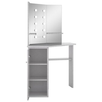 Hoekkaptafel met LED 111x54x141,5 cm betongrijs 6