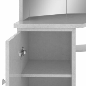 Hoekkaptafel met LED 111x54x141,5 cm betongrijs 8