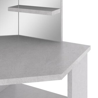 Hoekkaptafel met LED 111x54x141,5 cm betongrijs 9