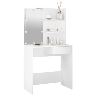 Kaptafel met LED-verlichting 74,5x40x141 cm wit 9