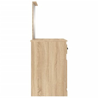 Kaptafel met spiegel 90x50x132,5 cm bewerkt hout sonoma eiken 8
