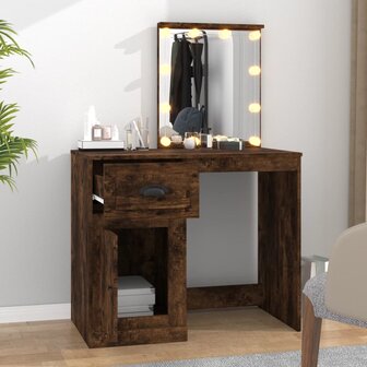 Kaptafel met LED 90x50x132,5 cm bewerkt hout gerookt eikenkleur 3