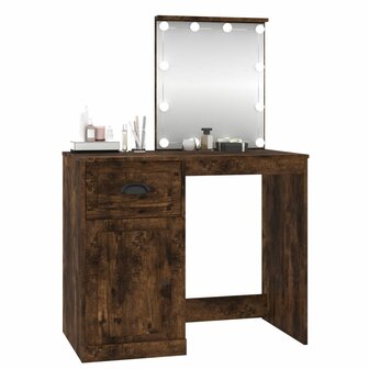 Kaptafel met LED 90x50x132,5 cm bewerkt hout gerookt eikenkleur 4