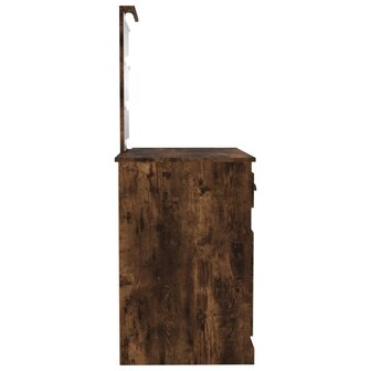 Kaptafel met LED 90x50x132,5 cm bewerkt hout gerookt eikenkleur 8