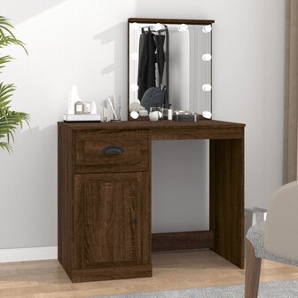 Kaptafel met LED 90x50x132,5 cm bewerkt hout bruin eikenkleur 1
