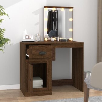 Kaptafel met LED 90x50x132,5 cm bewerkt hout bruin eikenkleur 3