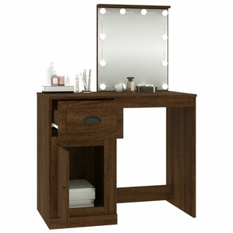 Kaptafel met LED 90x50x132,5 cm bewerkt hout bruin eikenkleur 5