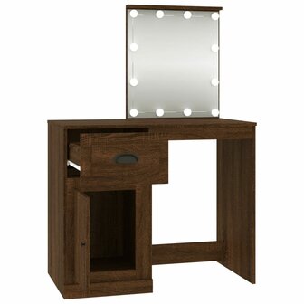 Kaptafel met LED 90x50x132,5 cm bewerkt hout bruin eikenkleur 7