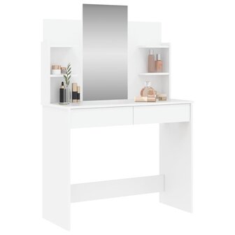 Kaptafel met spiegel 96x39x142 cm wit 3