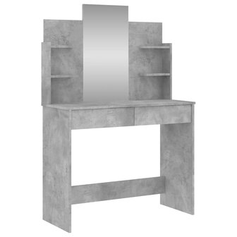 Kaptafel met spiegel 96x39x142 cm betongrijs 2