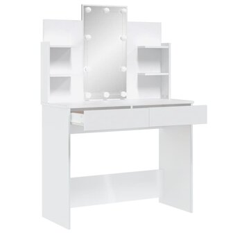 Kaptafel met LED-verlichting 96x40x142 cm wit 4