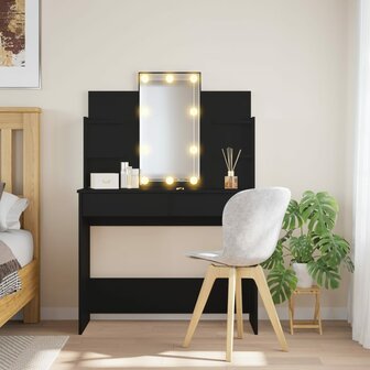 Kaptafel met LED-verlichting 96x40x142 cm zwart 1