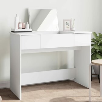 Kaptafel met spiegel 100x45x76 cm wit 1