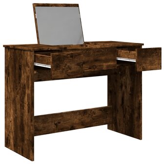 Kaptafel met spiegel 100x45x76 cm gerookt eikenkleurig 4
